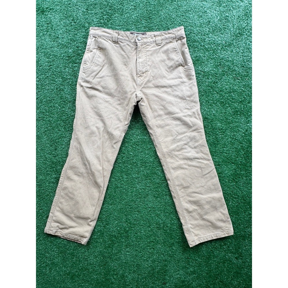 Mountain Khakis Mens 36x30 Classic Fit Flannel Lined Canvas Pants Khaki Tan